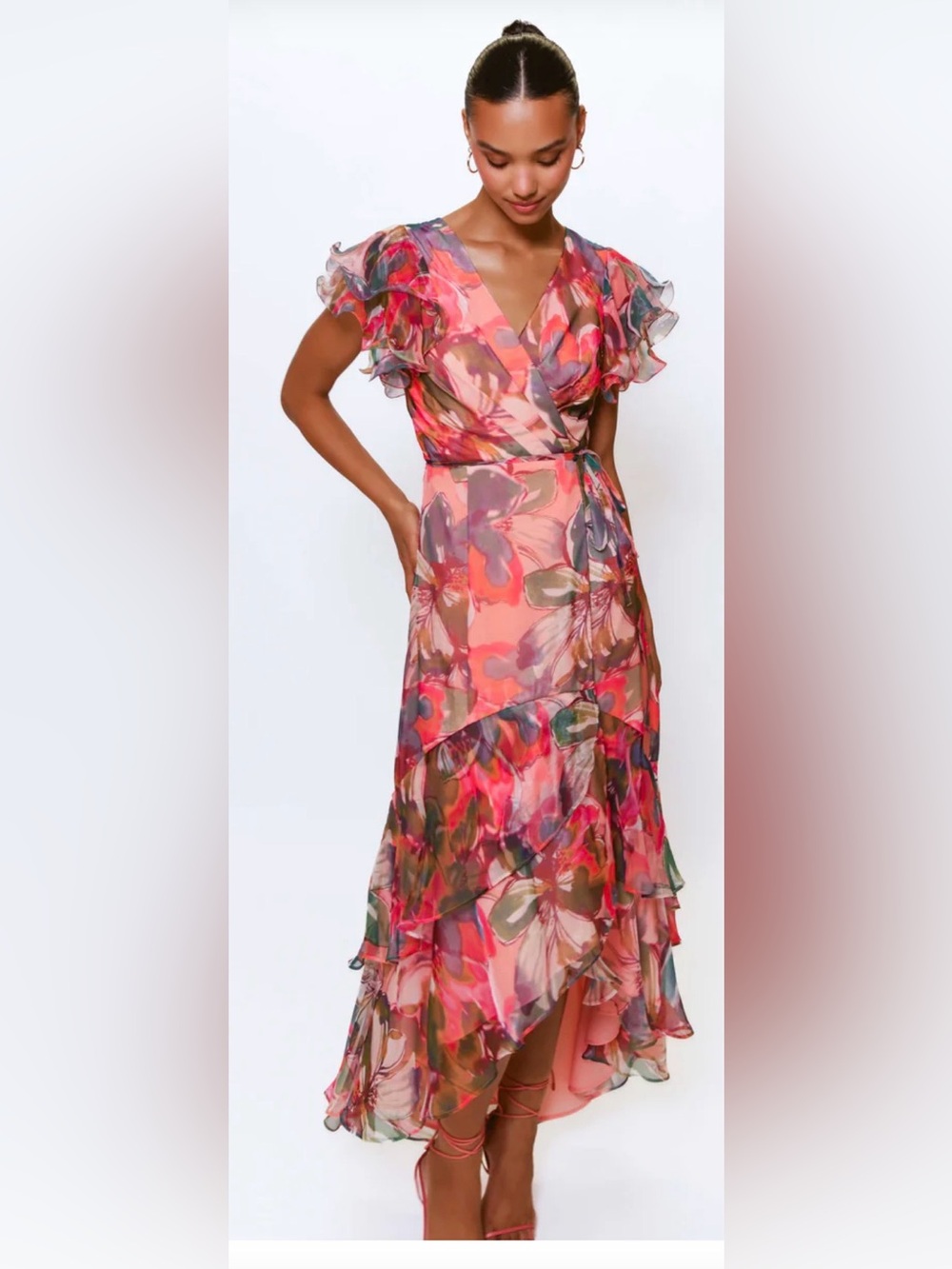 HUTCH "WHITLEE" FLORAL WRAP DRESS